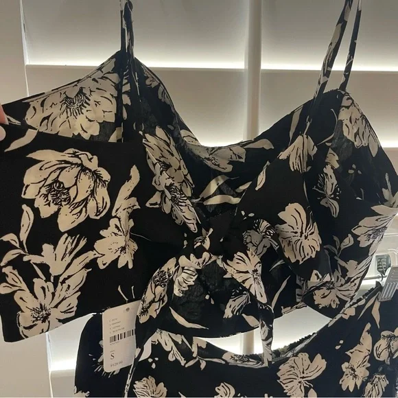 Free People I’ve Got A Feeling Black White Floral Skirt and Top Set, NWT, Small - Picture 12 of 15